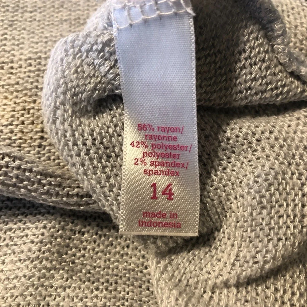 Justice Girls Lightweight Gray ‎ 3/4 sleeve sweater Horse Size 14